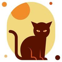 svart katt ikon illustration, för uiux, infografik, etc vektor