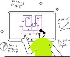 Algorithmus Alchimist Illustration zum uiux, Netz, Anwendung, Infografik, usw vektor