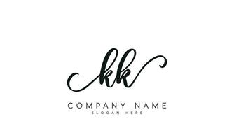 Handschrift kk Logo Design. kk Logo Design Vektor Illustration auf Weiß Hintergrund. kostenlos Vektor