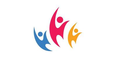 Logo Design Inspiration zum Menschen, Zusammenarbeit, Gruppen, Erfolg vektor