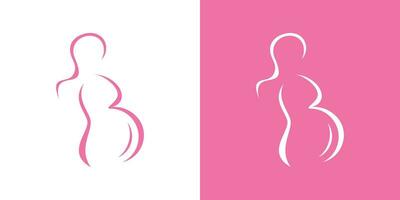 Inspiration zum ein schwanger Mutter Logo Design gemacht im ein abstrakt Stil. vektor