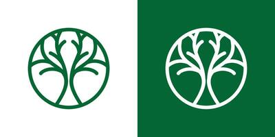 Logo Design inspiriert durch ein Baum kombiniert mit Kreise und gemacht im ein minimalistisch Linie Stil. vektor