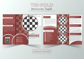 företags- verklig egendom trifold broschyr mall design vektor