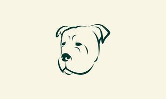 Linie Kunst Bulldogge Kopf Logo vektor