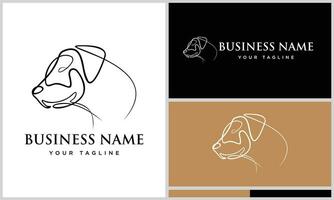 Linie Kunst Hund Logo Design vektor