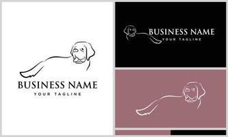 Linie Kunst Hund Logo Design vektor