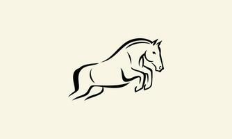linje konst häst hoppa logotyp vektor