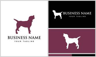 Silhouette Hund Stand Logo Vorlage vektor