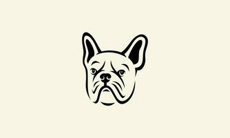 Linie Kunst Bulldogge Gesicht Logo vektor