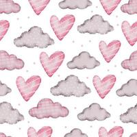 Valentinstag nahtlose Muster mit Herz, Wolke. perfekt für Tapeten, Webseitenhintergrund, Textilien, Grußkarten und Hochzeitseinladungen vektor