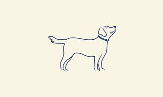 Linie Kunst Hund Logo Design vektor