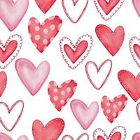 Sammlung mehrfarbige Herzen Illustration. handgezeichnete Pinsel Blumenmalerei. Valentinstag romantischer Stil. vektor
