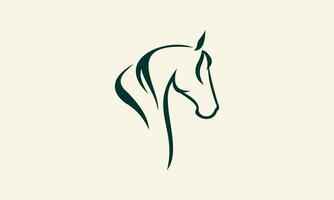 linje konst häst huvud logotyp vektor