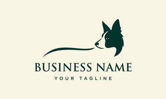 Linie Kunst Rand Collie Logo vektor