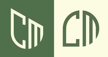 kreativa enkla initiala bokstäver cm logotypdesigner bunt. vektor
