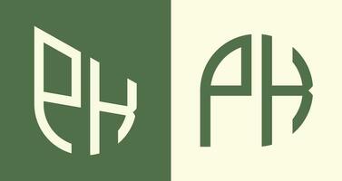 kreativ einfach Initiale Briefe pk Logo Designs bündeln. vektor