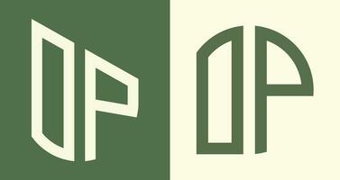 kreativ enkel första brev op logotyp mönster bunt. vektor