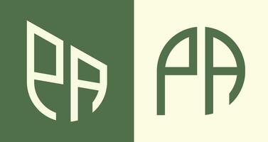 kreativ einfach Initiale Briefe pa Logo Designs bündeln. vektor