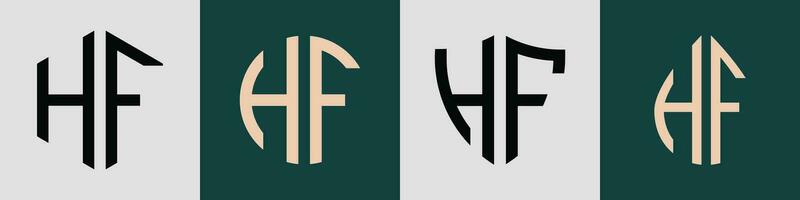 kreativ enkel första brev hf logotyp mönster bunt. vektor