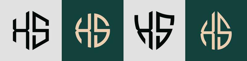 kreativ enkel första brev xs logotyp mönster bunt. vektor