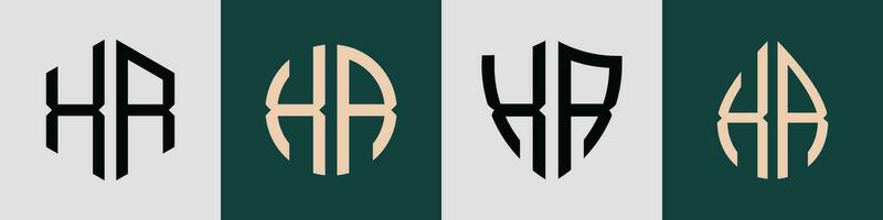 kreativ enkel första brev xr logotyp mönster bunt. vektor