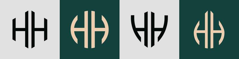 kreativ enkel första brev hh logotyp mönster bunt. vektor