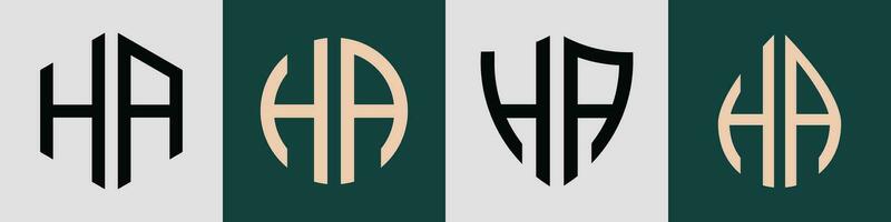 kreativ enkel första brev ha logotyp mönster bunt. vektor