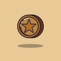 de illustration av brons mynt spel Artikel med stjärna vektor