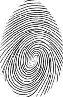 svart fingeravtryck form. säkra Identifiering. vektor fingeravtryck illustration