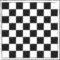 Schach Tafel Jahrgang Gravur Hand gezeichnet Gekritzel Kritzeleien, Vektor retro