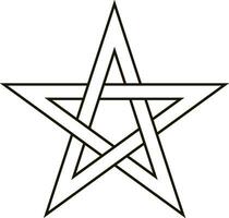 pentagram fem slutet stjärna väva sidor, sektor symbol mörk krafter vektor