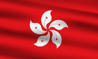 hong kong flagga 3d baner illustration bakgrund vektor