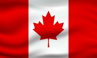 illustration av kanada flagga 3d vinka baner bakgrund vektor