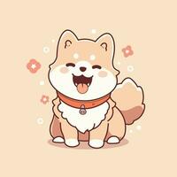 süß Karikatur Shiba inu Hund. Vektor Illustration von ein Hund