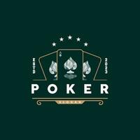 poker kort logotyp klassisk vektor hasardspel spel design enkel symbol mall