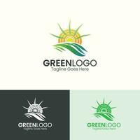 förnybar energi växt logotyp grön energi logotyp design eco kraft växt vektor