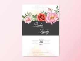 Hochzeitseinladungskarten floral handgezeichnet vektor