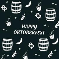 Hintergrund mit Oktoberfest Beschriftung, Urlaub Girlande Ammern vektor