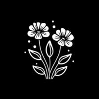 blommor, minimalistisk och enkel silhuett - vektor illustration