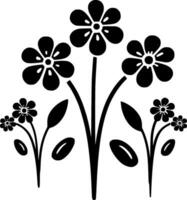 blommor - minimalistisk och platt logotyp - vektor illustration