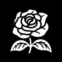 Rose - - schwarz und Weiß isoliert Symbol - - Vektor Illustration