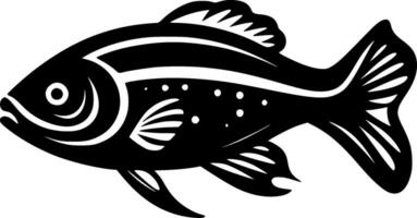 Fisch - - schwarz und Weiß isoliert Symbol - - Vektor Illustration