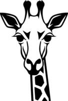 Giraffe - - schwarz und Weiß isoliert Symbol - - Vektor Illustration