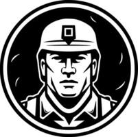 Militär- - - schwarz und Weiß isoliert Symbol - - Vektor Illustration