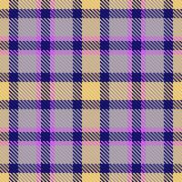 prüfen Textil- Textur von Hintergrund nahtlos Stoff mit ein Vektor Tartan Muster Plaid.