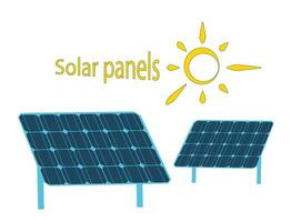 Solar- pv Panel Leistung Pflanze Bahnhof. verlängerbar nachhaltig Photovoltaik Solar- Park Energie Generation im Kreis mit Sonne und städtisch Stadt Horizont. isoliert Vektor Illustration auf Weiß Hintergrund.