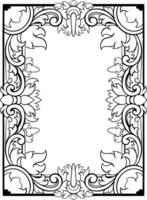 lineart klassisch Jahrgang geschnitzt Ornament Element Design vektor