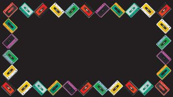 Audio- Kassette Bänder macht Muster mit retro Stil Vektor Illustration. 1990 Stil. geeignet zum Hintergrund