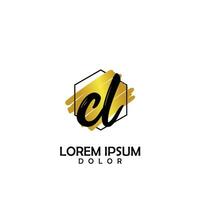 cl Initiale Bürste im Kreis Rahmen Vorlage Design vektor