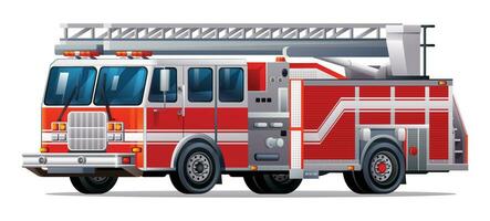röd brand lastbil vektor illustration. nödsituation rädda lastbil isolerat på vit bakgrund